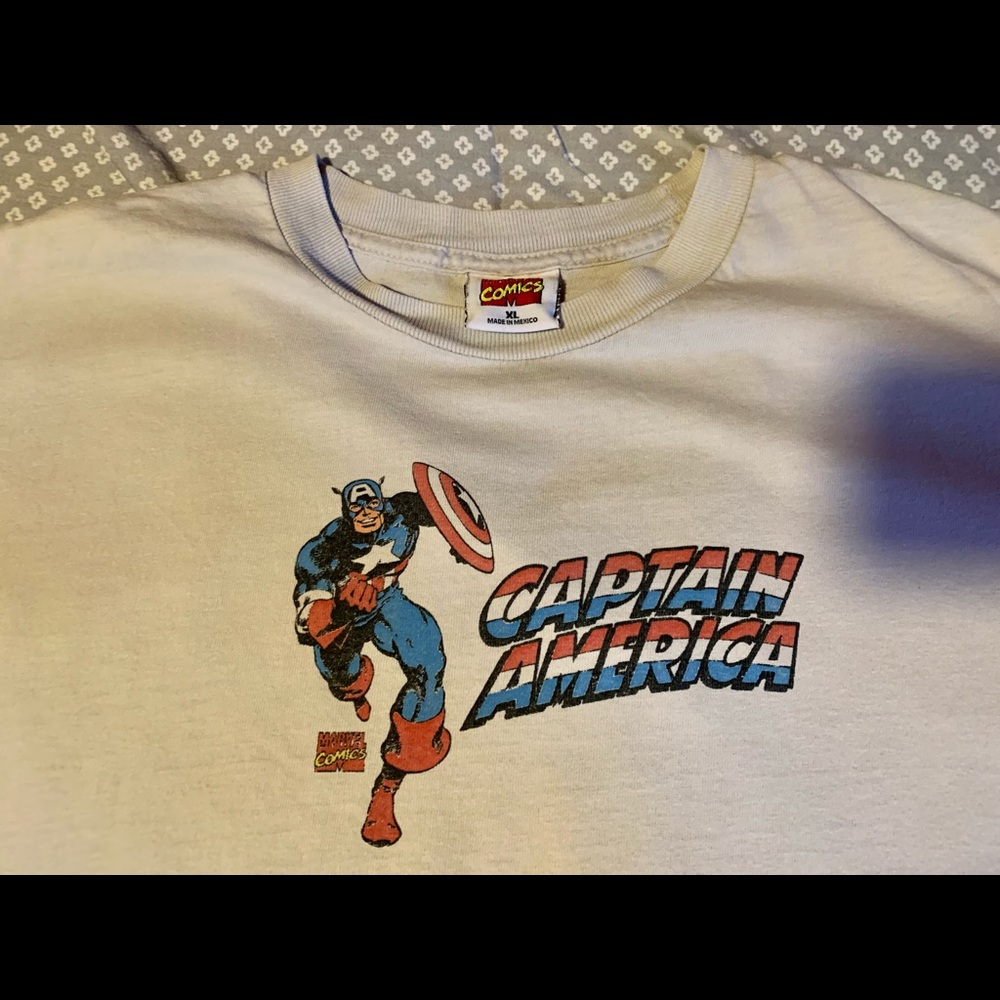 Vintage Captain America 2006 Marvel Comics Cream T Shirt Size XL